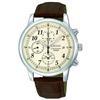 Seiko® Men's Genuine Leather Chronograph Watch