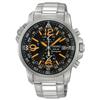 Seiko® Men's Stainless Steel Solar Alarm Chronograph Watch