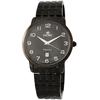Fiori® Men's 3 Hands and Date Sterling Silver IP Black Case Watch