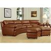 Gian Carlo Leather Sectional with 2 Ottomans