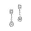 Round Brilliant, Emerald Cut & Pear Diamond Drop Earrings (1.83 ctw) 18-kt White Gold