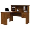 Bestar Somerville L-Shaped Workstation with Somerville Hutch - Brown