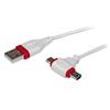 Startech 1m (3.3ft.) USB to Micro USB and Mini USB Combo Cable (USBHAUBMB1MW) - White