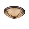 Illumine 4 Light Flush Mount Bronze Finish Antiqued Scavo Glass