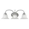 Illumine Providence 3 Light Brushed Nickel Incandescent Bath Vanity with White Alabaster Glass