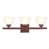 Illumine Providence 3 Light Vintage Bronze Incandescent Bath Vanity with Satin Glass