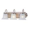 Illumine Providence 3 Light Brushed Nickel Incandescent Bath Vanity with White Alabaster Glass