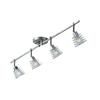 Illumine 4 Light Bath Vanity Brushed Steel Finish Stacked Glass Shades