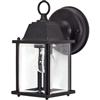 Glomar 1-Light 9 Inch Wall Lantern Cube Lantern with Clear Beveled Glass finished in Textured Black