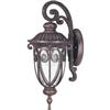 Glomar Corniche 1-Light Mid-Size Wall Lantern Arm Down with Seeded Glass finished in Burlwood