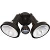 Globe Electric 300 Watt Twin Lamp Motion Sensored Outdoor Security Light Fixture, Black