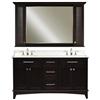 Water Creation Manhattan 60 Inches Vanity in Dark Espresso with Marble Vanity Top in Carrara Whit...