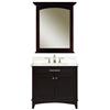 Water Creation Manhattan 30 Inches Vanity in Dark Espresso with Marble Vanity Top in Carrara Whit...