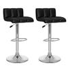 CorLiving Low Back Adjustable Bar Stool (B-607-UPD) - Black - Set of 2