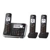 Panasonic 3-Handset DECT 6.0 Plus Cordless Phone with Answering Machine (KXTG6843B)