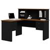 Bestar Somerville L-Shaped Workstation with Somerville Hutch - Black