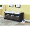 Monarch Cushioned Storage Bench (i8943) - Antiqued Black