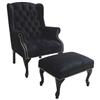Top Line Chair and Ottoman Set (96014) - Black
