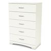 South Shore Step One Collection 5 Drawer Chest - Pure White