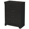 South Shore Quilliams Collection 4-Drawer Chest (3377034) - Ebony