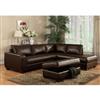 Messina Brown Bonded Leather Sectional with Ottoman