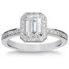 Emerald & Round Cut Diamond Ring (1.22 ctw) Platinum